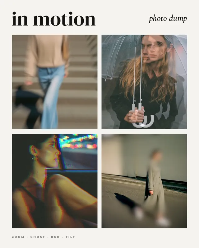 Collage-Vorlage «In Motion» in der App mosa