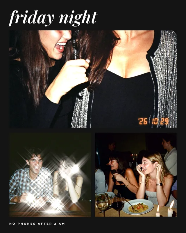 Collage template “Friday Night” in the mosa app